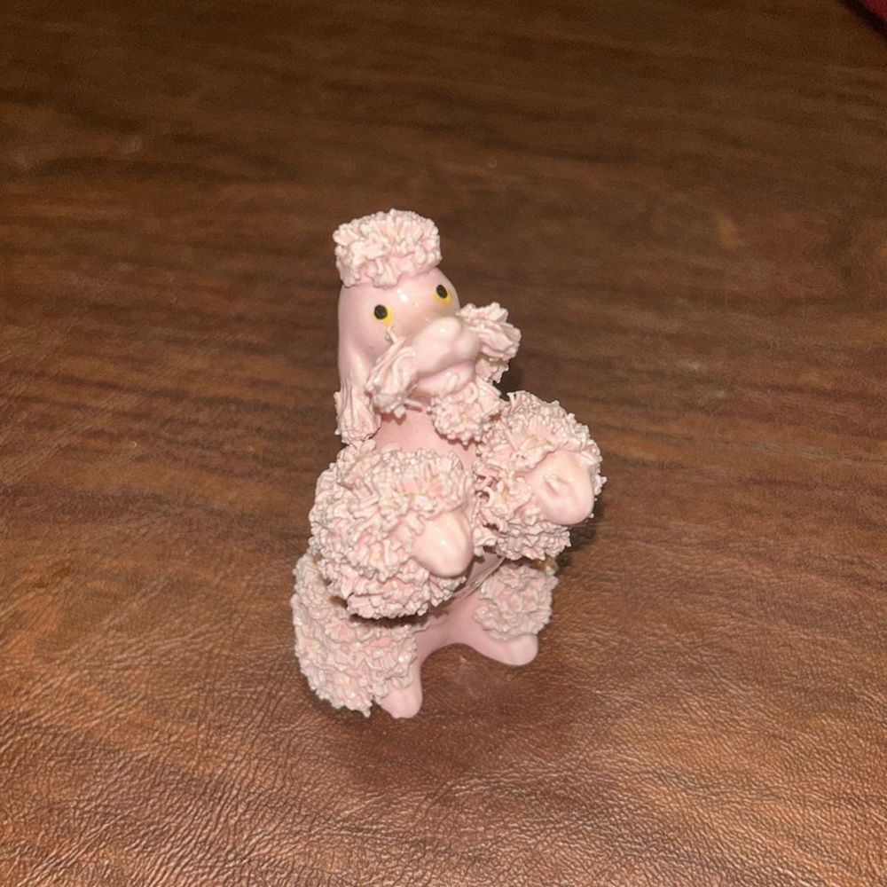 Vintage Pink Spaghetti poodle ceramic